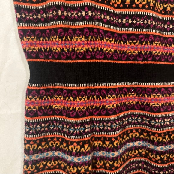 Anthropologie Sparrow Sweater Dress Large Striped Fair Isle Short Sleeves Lace - Picture 8 of 15